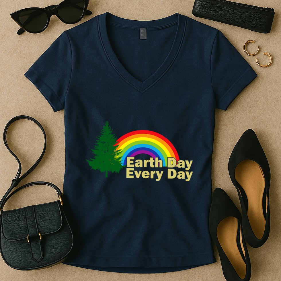 Earth Day Every Day Rainbow Women's V-Neck T-Shirt