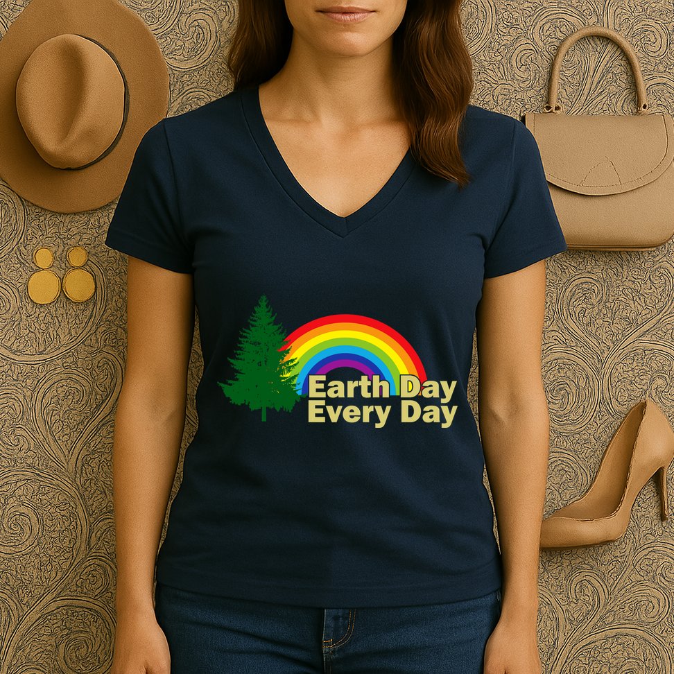 Earth Day Every Day Rainbow Women's V-Neck T-Shirt