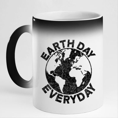 Earth Day Everyday Earth Distressed 11oz Black Color Changing Mug