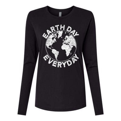 Earth Day Everyday Earth Distressed Womens Cotton Relaxed Long Sleeve T-Shirt