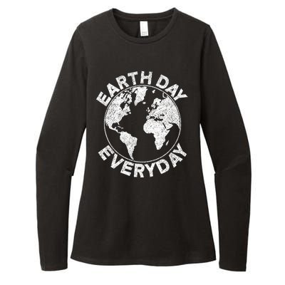 Earth Day Everyday Earth Distressed Womens CVC Long Sleeve Shirt