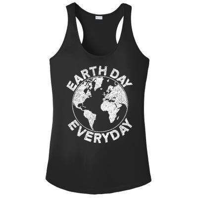 Earth Day Everyday Earth Distressed Ladies PosiCharge Competitor Racerback Tank