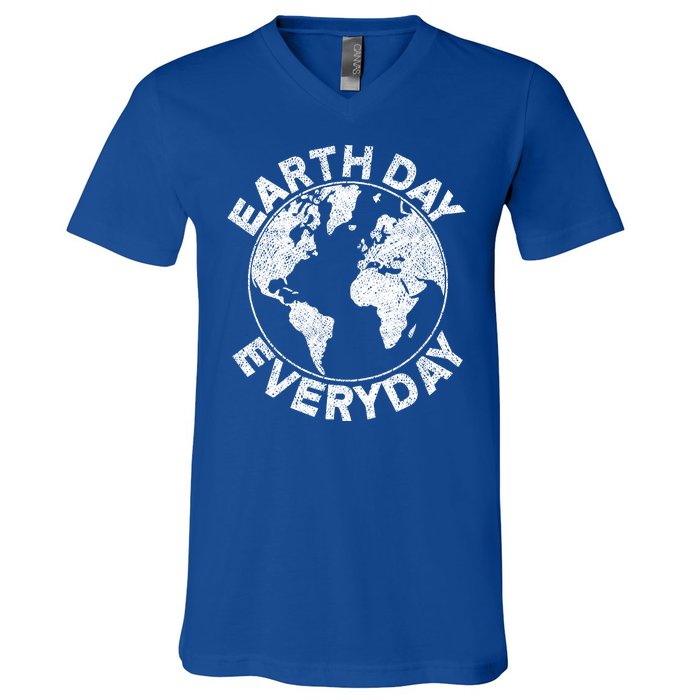 Earth Day Everyday Earth Distressed V-Neck T-Shirt