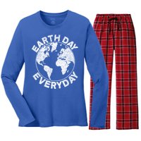 Earth Day Everyday Earth Distressed Women's Long Sleeve Flannel Pajama Set 