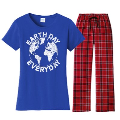 Earth Day Everyday Earth Distressed Women's Flannel Pajama Set