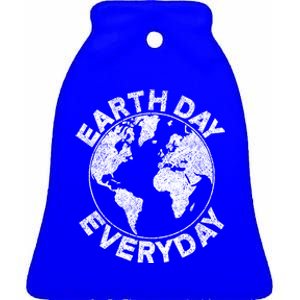 Earth Day Everyday Earth Distressed Ceramic Bell Ornament