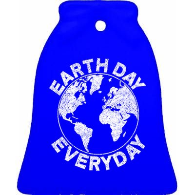 Earth Day Everyday Earth Distressed Ceramic Bell Ornament