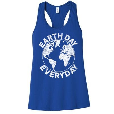 Earth Day Everyday Earth Distressed Women's Racerback Tank