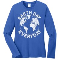 Earth Day Everyday Earth Distressed Ladies Long Sleeve Shirt