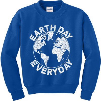 Earth Day Everyday Earth Distressed Kids Sweatshirt