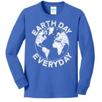 Earth Day Everyday Earth Distressed Kids Long Sleeve Shirt