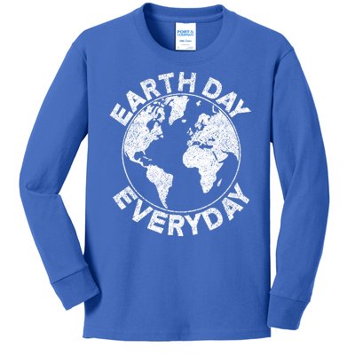 Earth Day Everyday Earth Distressed Kids Long Sleeve Shirt