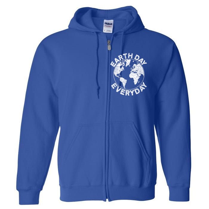 Earth Day Everyday Earth Distressed Full Zip Hoodie