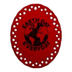 Earth Day Everyday Earth Distressed Ceramic Oval Ornament