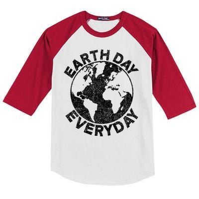 Earth Day Everyday Earth Distressed Kids Colorblock Raglan Jersey