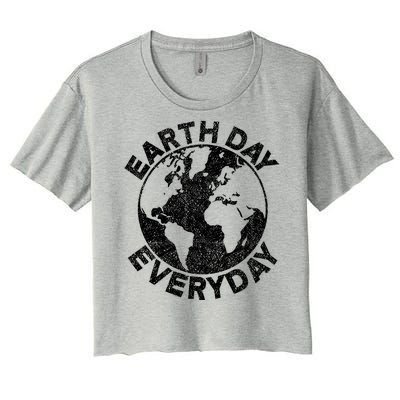 Earth Day Everyday Earth Distressed Women's Crop Top Tee