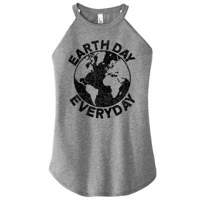 Earth Day Everyday Earth Distressed Women's Perfect Tri Rocker Tank