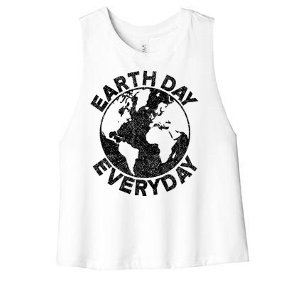 Earth Day Everyday Earth Distressed Women's Racerback Cropped Tank