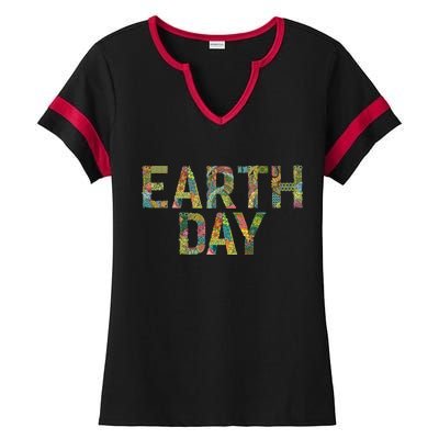 Earth Day Logo Ladies Halftime Notch Neck Tee