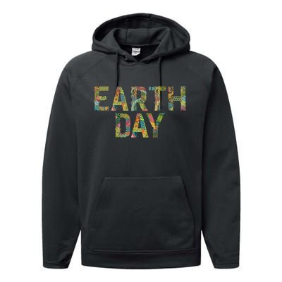 Earth Day Logo Performance Fleece Hoodie