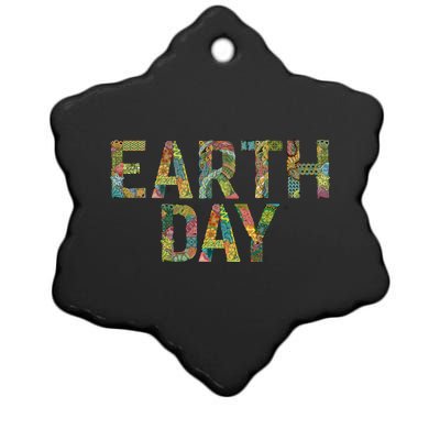 Earth Day Logo Ceramic Star Ornament