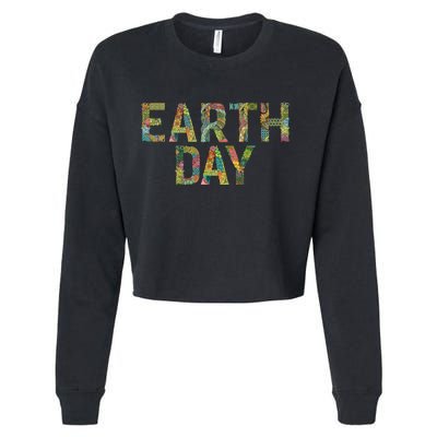 Earth Day Logo Cropped Pullover Crew