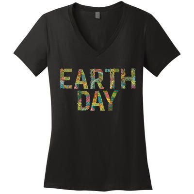 Earth Day Logo Women's V-Neck T-Shirt