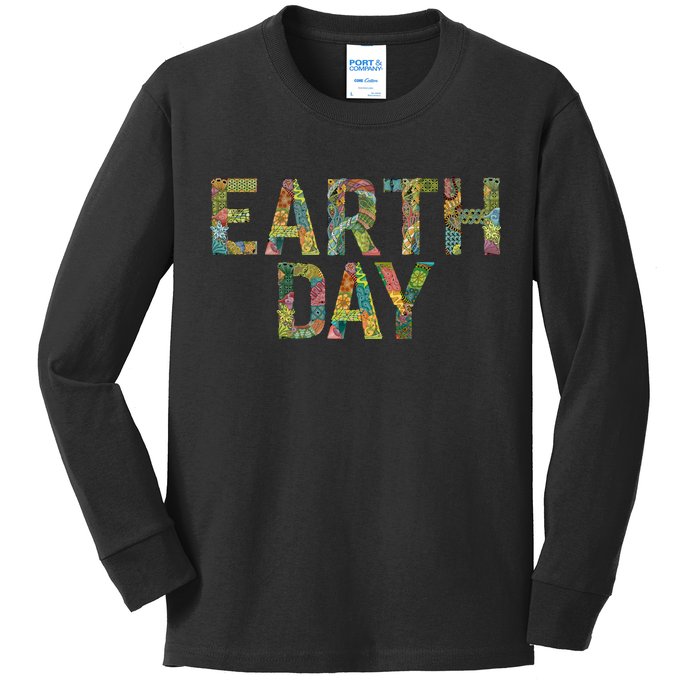 Earth Day Logo Kids Long Sleeve Shirt