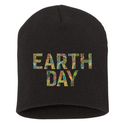 Earth Day Logo Short Acrylic Beanie