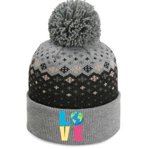 Earth Day Love The Baniff Cuffed Pom Beanie