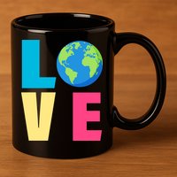 Earth Day Love 11oz C Handle Ceramic Mug