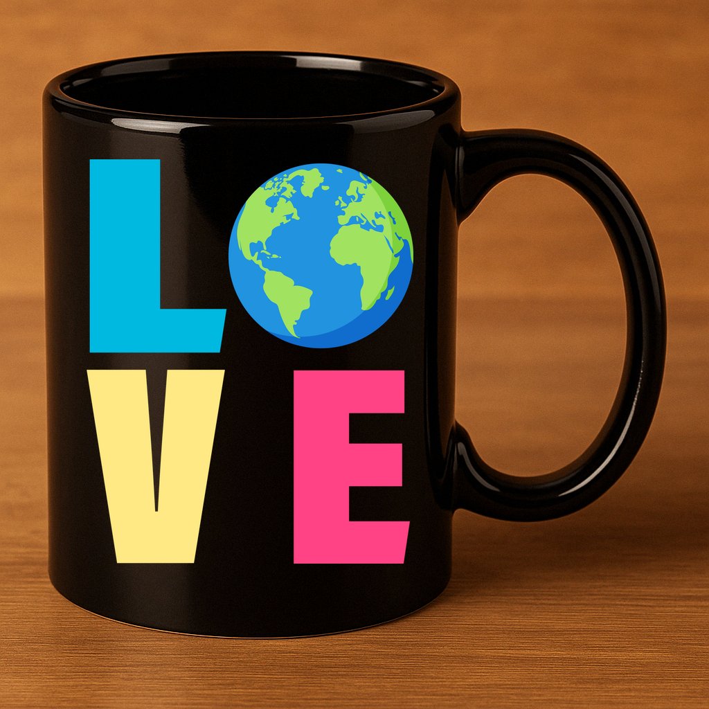 Earth Day Love 11oz C Handle Ceramic Mug