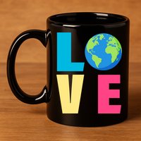 Earth Day Love 11oz C Handle Ceramic Mug