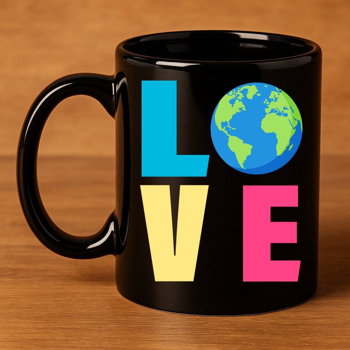 Earth Day Love 11oz C Handle Ceramic Mug