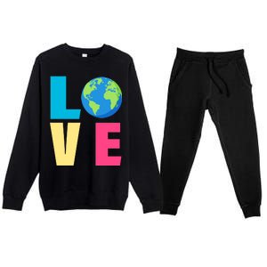 Earth Day Love Premium Crewneck Sweatsuit Set