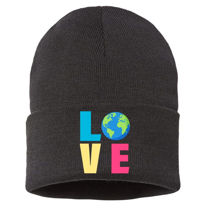 Earth Day Love Sustainable Knit Beanie