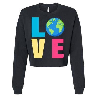 Earth Day Love Cropped Pullover Crew