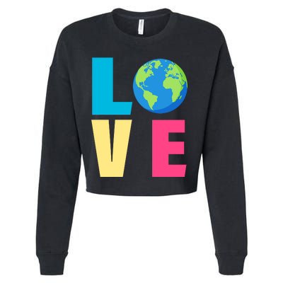 Earth Day Love Cropped Pullover Crew