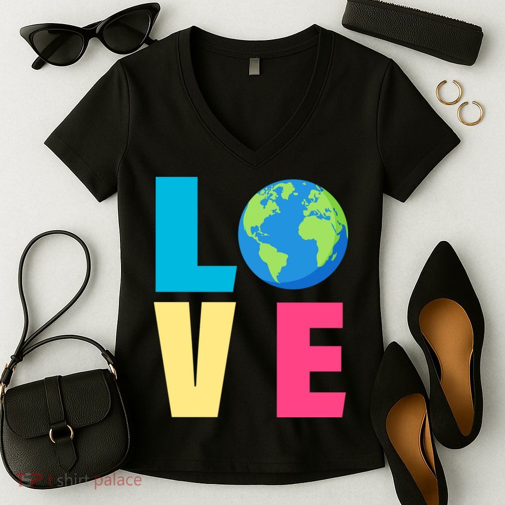 Earth Day Love Women's V-Neck T-Shirt