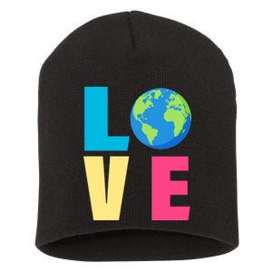 Earth Day Love Short Acrylic Beanie