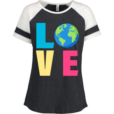 Earth Day Love Enza Ladies Jersey Colorblock Tee