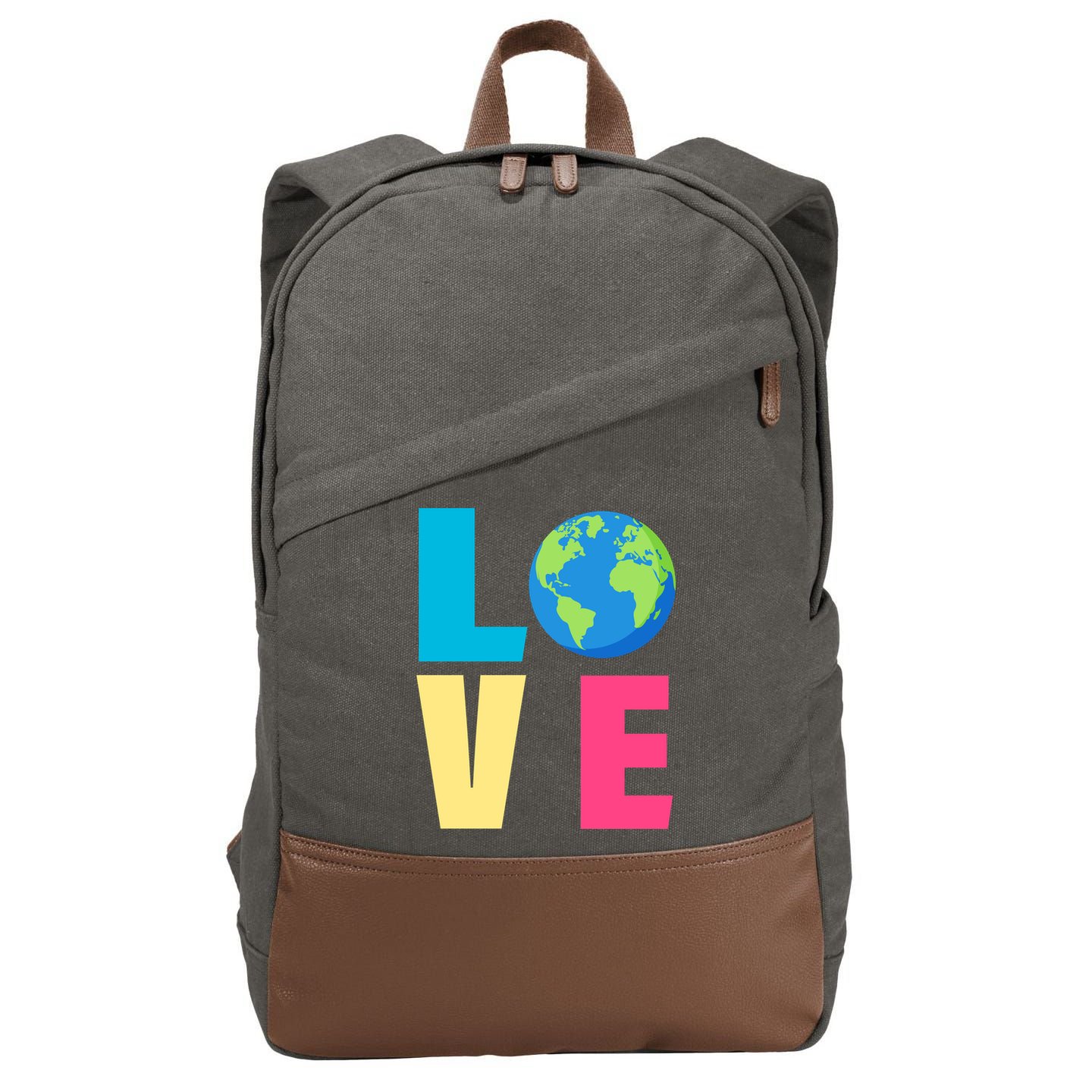 Earth Day Love Cotton Canvas Backpack
