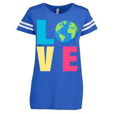 Earth Day Love Enza Ladies Jersey Football T-Shirt