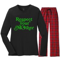 Earth Day Respect Your Mother Women's Long Sleeve Flannel Pajama Set 