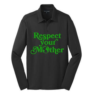 Earth Day Respect Your Mother Silk Touch Performance Long Sleeve Polo