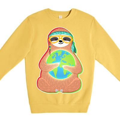 Earth Day Sloth Premium Crewneck Sweatshirt