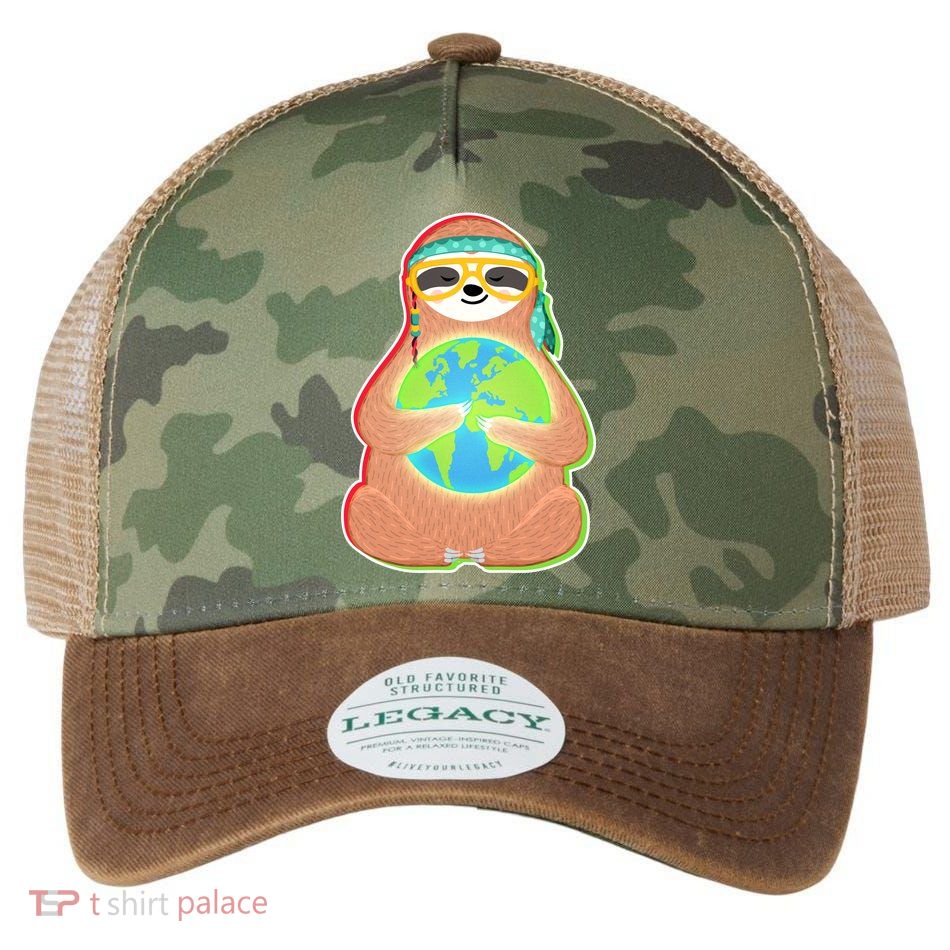 Earth Day Sloth Legacy Tie Dye Trucker Hat