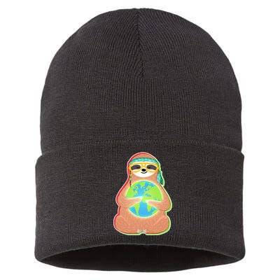 Earth Day Sloth Sustainable Knit Beanie