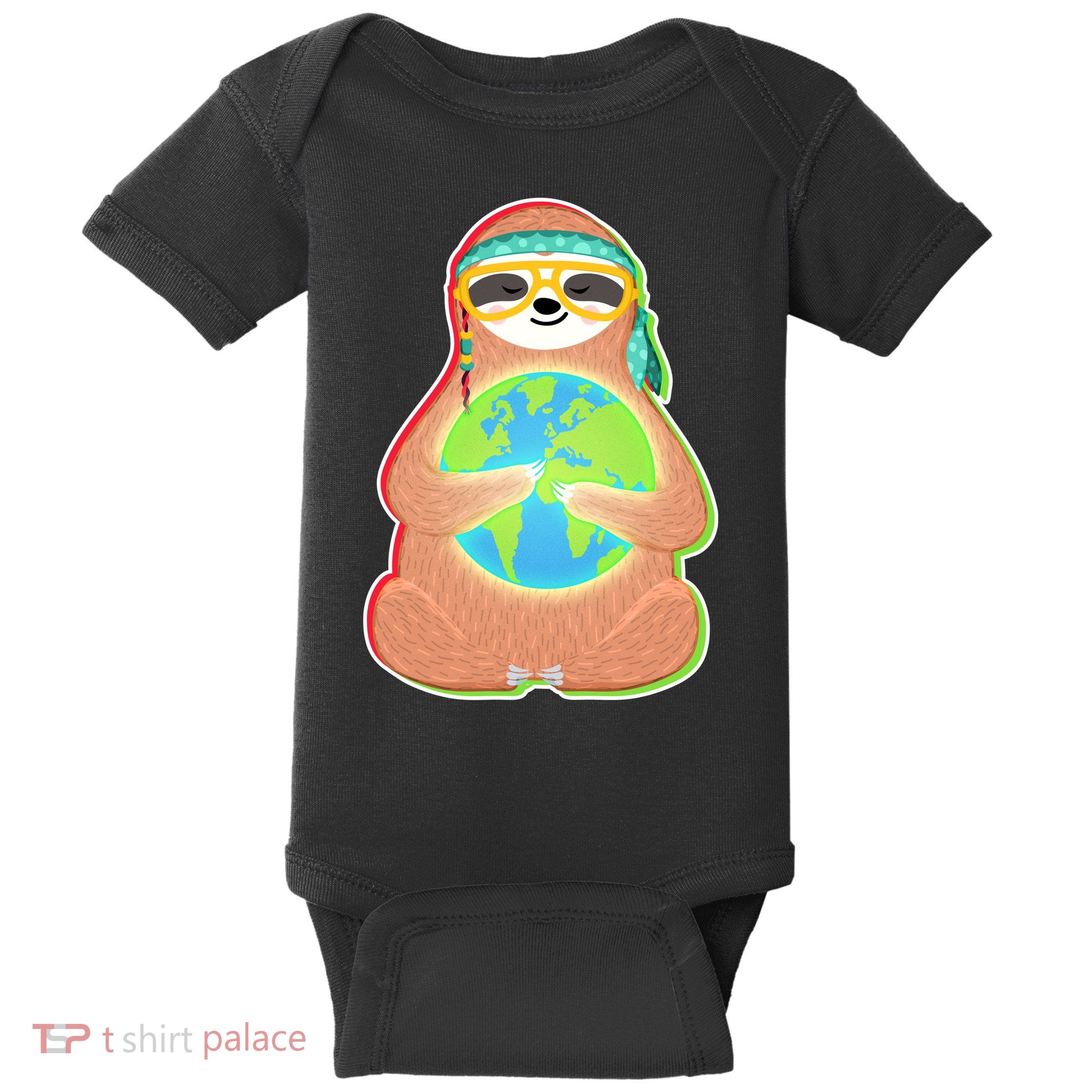 Earth Day Sloth Baby Bodysuit