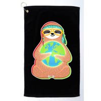 Earth Day Sloth Golf Towel